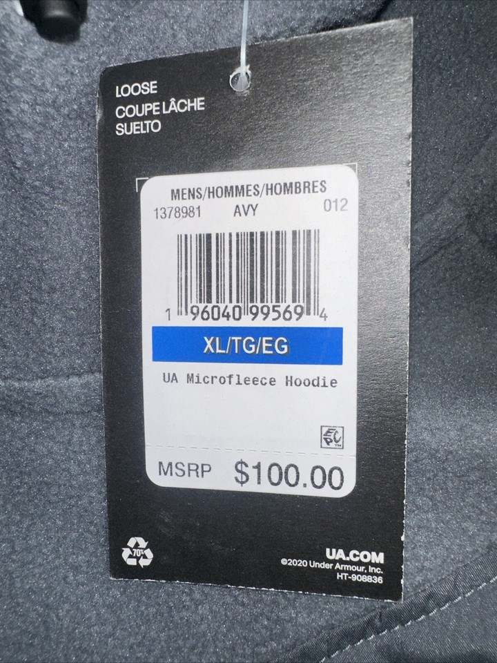 NEW Men's Under Armour Gray Microfleece Hoodie Size XLarge MSRP 100 eBay
