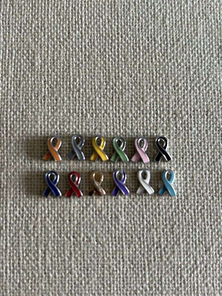 Authentic Origami "Lot of 12" Cancer Awareness Ribbon Charms "New" - Image 3 of 3