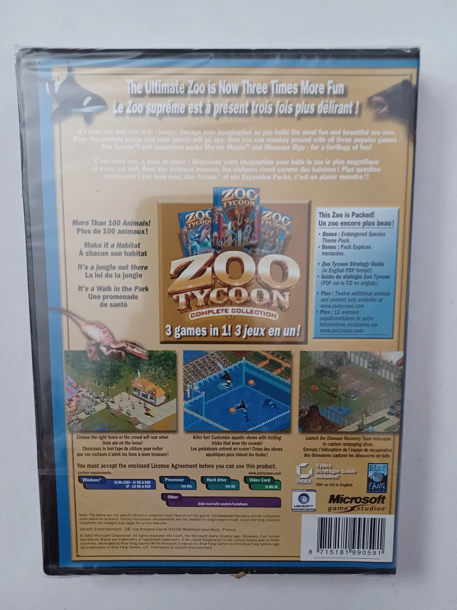 Zoo Tycoon Complete Collection for PC New/Sealed for Sale in