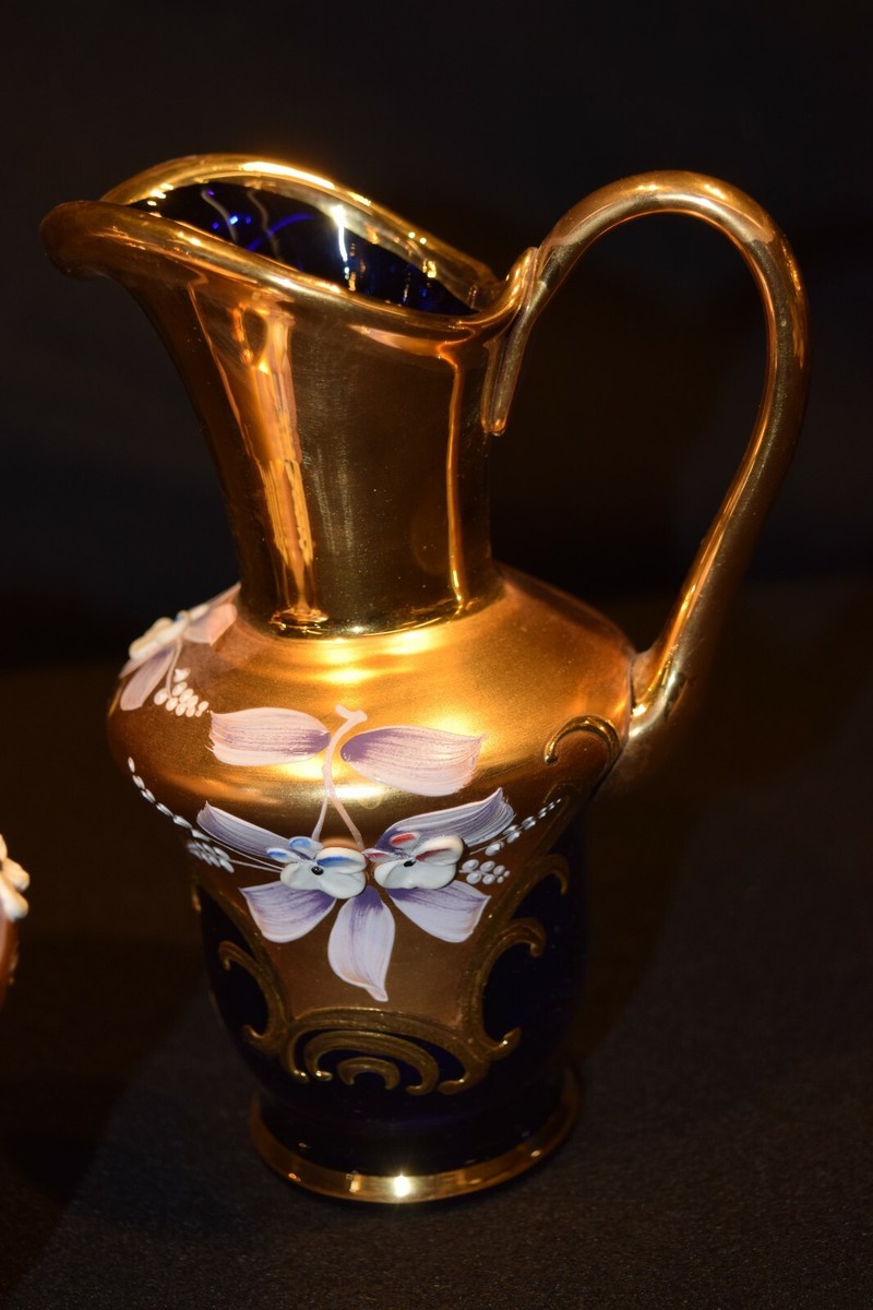 MURANO　 イタリア製 ティーセット Vintage Murano Coffee Tea Set, Venetian 24K Hand painted