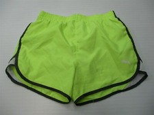 PUMA Youth Girl's Size XL Inner Brief Neon Yellow Drawstring Running Shorts