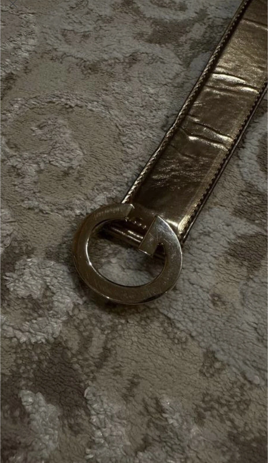 GUCCI Ceinture Cuir Doré Couleur Unie Femme 203742 Unisexe 90 Cm