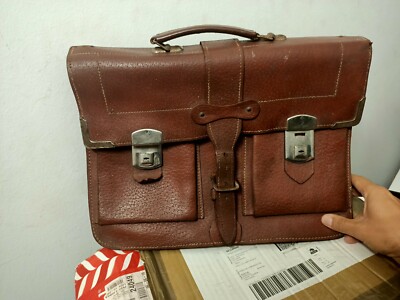 Cartera Escolar Vintage de Cuero - Main Image