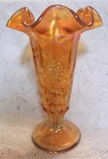 Fenton Art Glass, Vase, Marigold Carnival Glass, 8 x 5 1/2", NIB.