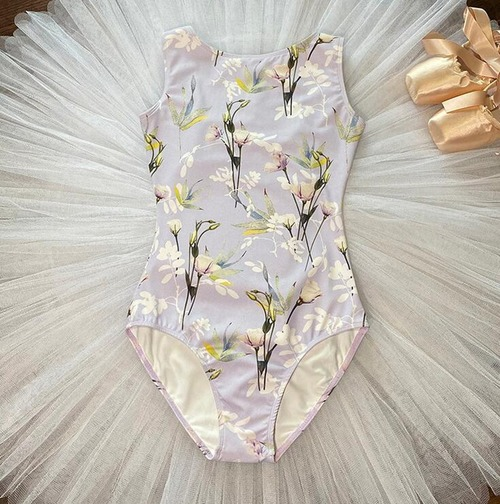 Ballet Dance Leotards Sleeveless Print Gymnastics Dancing Costume