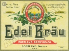 Edel Brau New Metal Beer Sign: Portland Brewing Company - Portland, Oregon