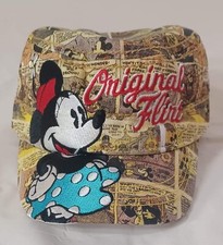 Disney Parks MINNIE MOUSE Baseball Cap Hat Comic Strip Print Embroidered FLIRT