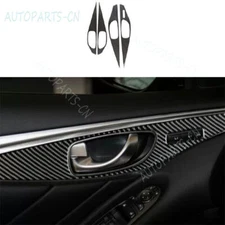 For Infiniti Q50 2014-2023 Real Carbon Fiber Inner Door Panel Bezel Cover Trim