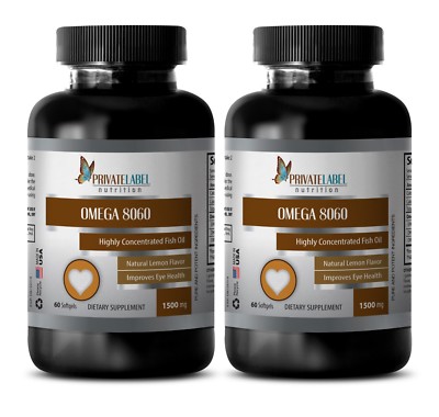 Pharmaceutical Grade Omega-3 6 9 Fish Oil 1500mg NON-GMO 2 Bottles 120 Softgels