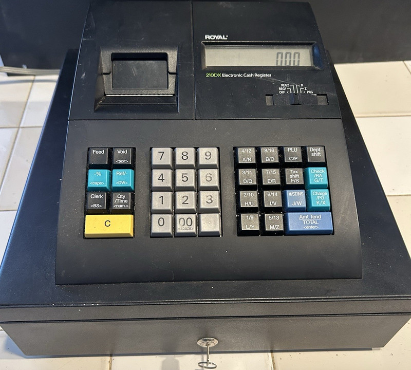 Royal 210DX Electronic Cash Register w/ Wired Lockable Cash Drawer
