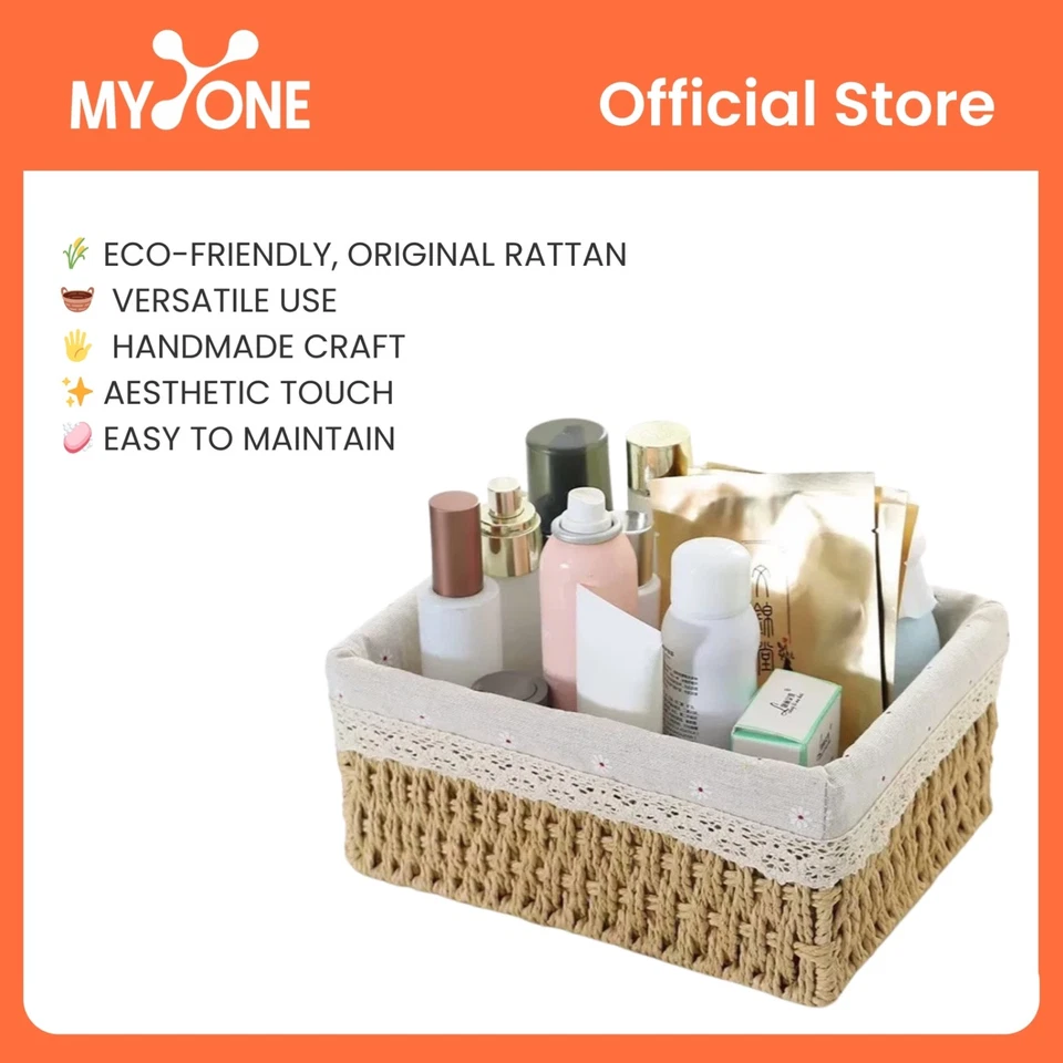 HANDMADE RATTAN BASKET ORIGINAL SET 3 UNIT - Image 2 of 4