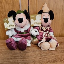 Disney Mickey & Minnie Mouse Plush King Arthur Queen Guinevere set BNWT