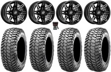 Sedona Rukus 14" Wheels Black +30mm 28" Liberty Tires Textron Wildcat XX