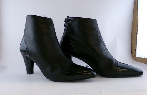 Women's BRUNO MAGLI Black Cuir Leather Zip Up Ankle Boots Size UK 6 CG ZZ2
