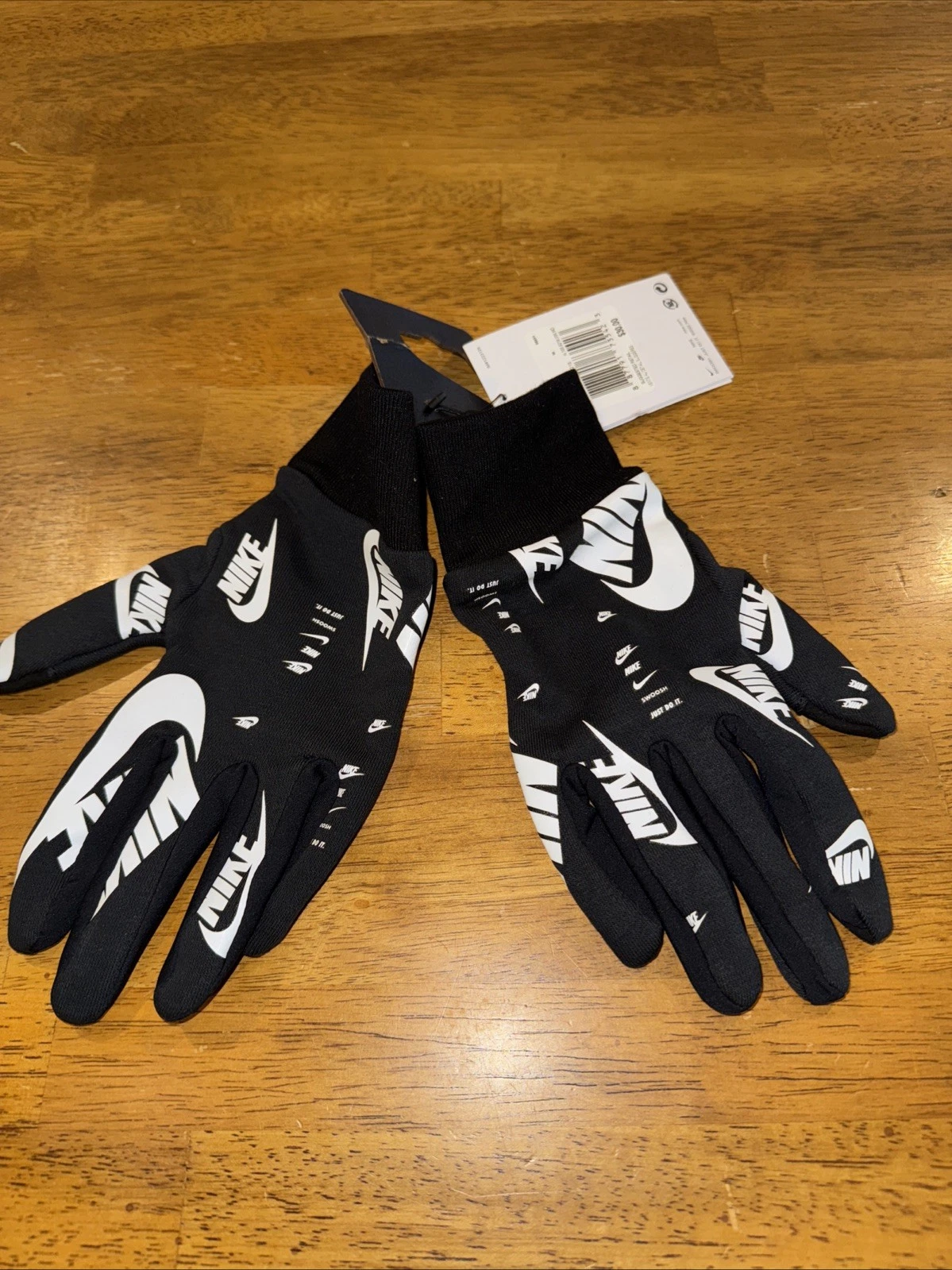 Nike Club Fleece Gloves Men's Medium All Over Print Black/White 88994 New W Tags