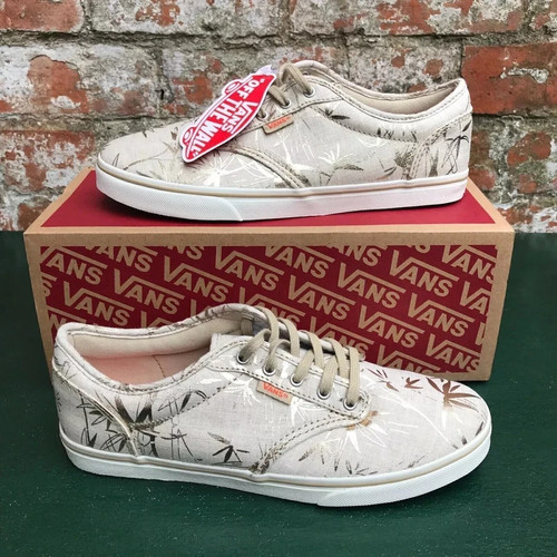 VANS 749330 Unisex Atwood Low Linen Palm Shoes Natural leaf (All Sizes) - Picture 2 of 5