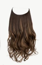 Synthetic Hair Extension Dark Brown Golden Blonde Long Wave