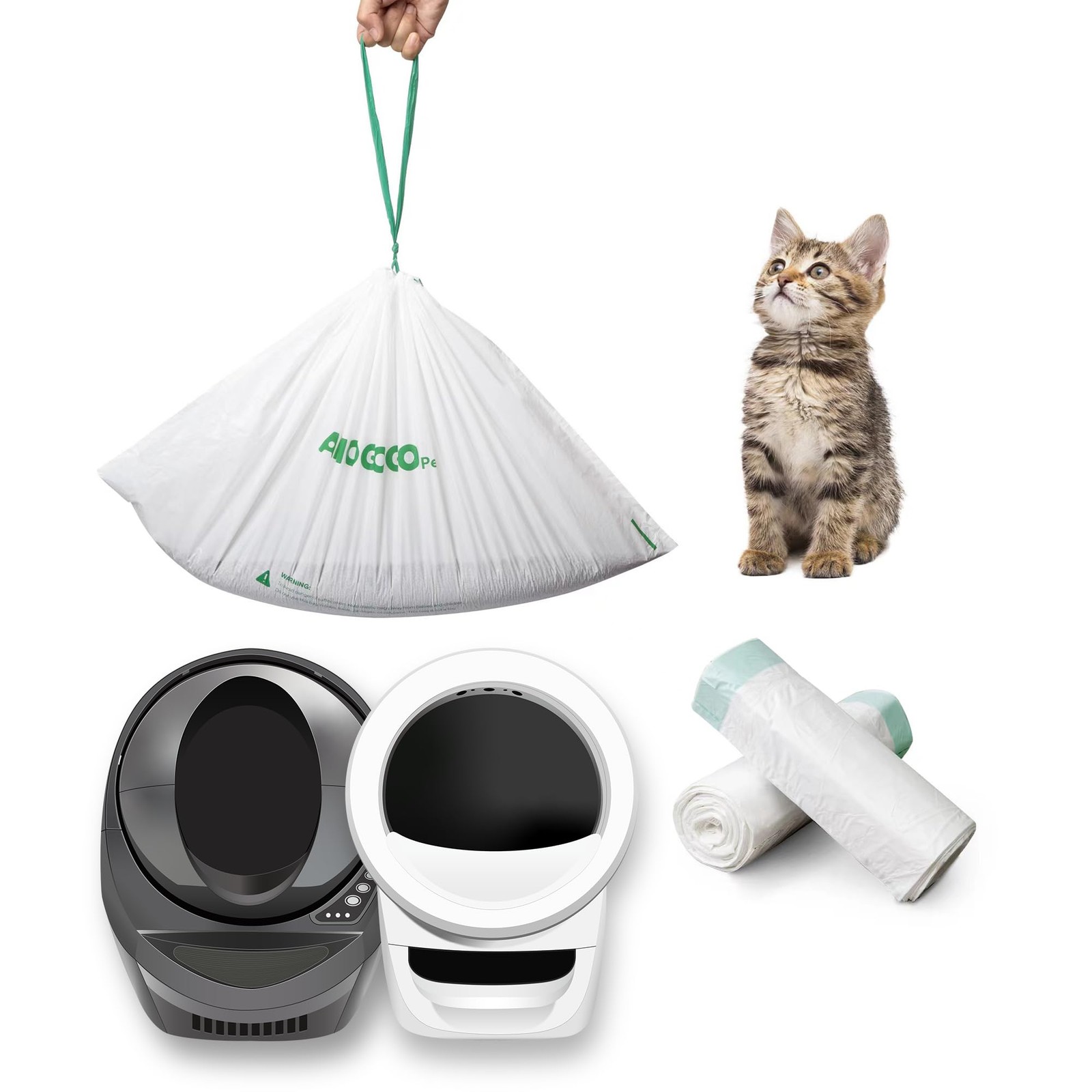 Waste Bags, Compatible with Litter Robot 4 & 3, Liners for Automatic Cat Litt...