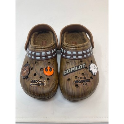 Crocs Star Wars Chewbacca Lined Clogs Kids Brown  Faux Fur Jibbitz size 1