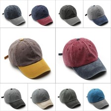 ‌Washed Denim Baseball Cap with Patchwork - Fashionable Unisex Sun Hat