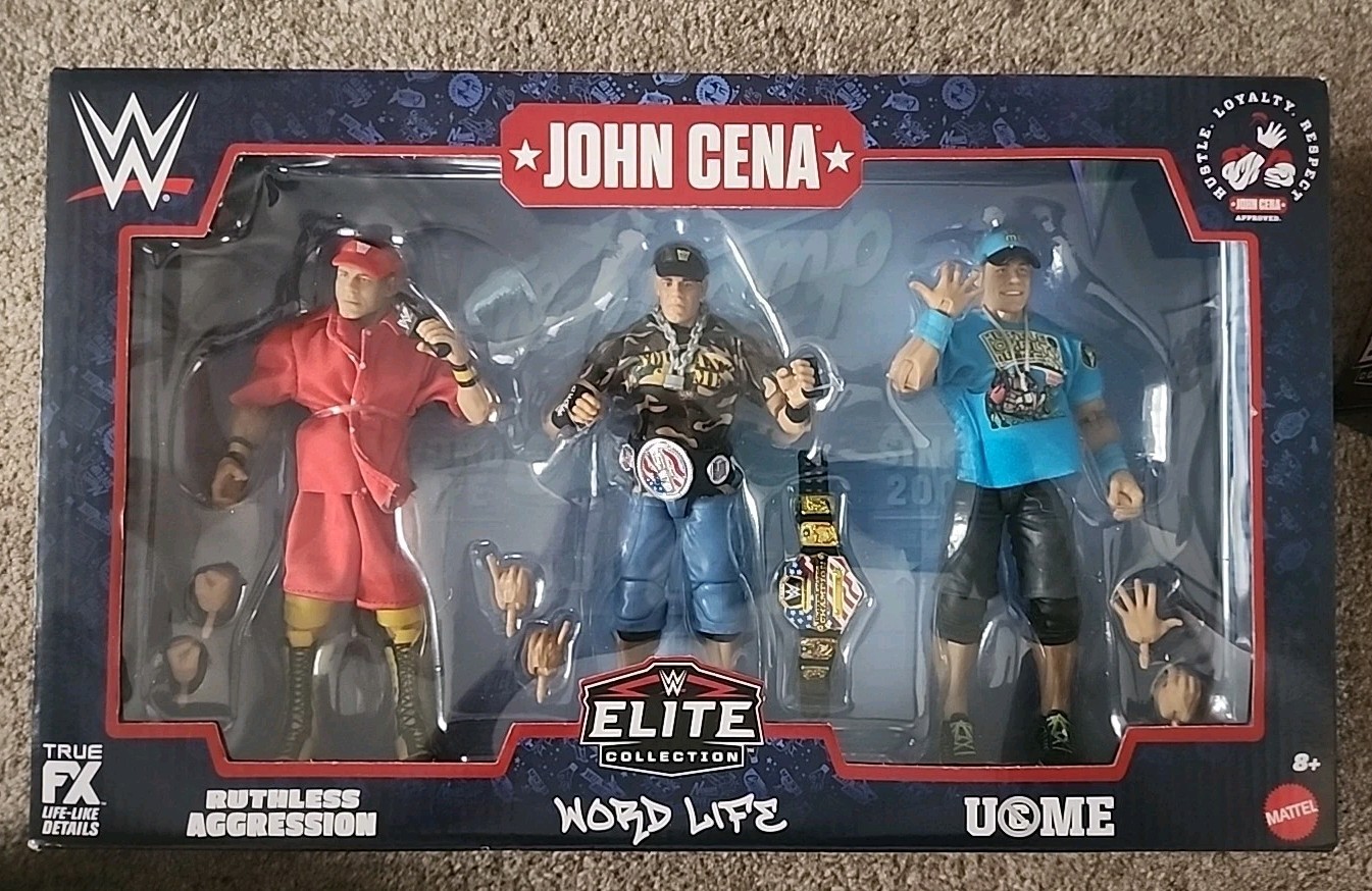 WWE Elite Collection John Cena 3-Pack Set 6in Action Figure- New Retirement Set