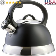 Stainless Steel Whistling Kettle Safe Pouring Design Cool Touch Handle US