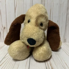 Vintage Animal Fair Dog Plush 0461 Beige Brown Spot Felt Tongue 15 Inch Rare HTF