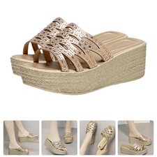 1 Pair Rhinestone Slides Women Dressy Summer Slides Women Platform Wedge Sandals