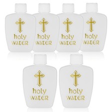 6 pack 2oz Empty Small Plastic Holy Water Bottle Container Flask for Church H...