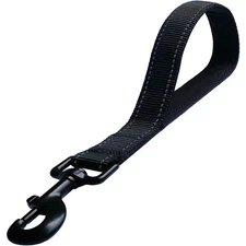 Heavy Duty Short Dog Lead with Padded Handle Reflective Black Nylon Leash 12