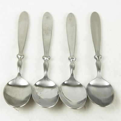Set Aus 4 Hampton Silversmiths Edelstahl Vorlegelöffel Ovalen Suppenlöffeln