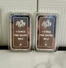2x PAMP Suisse 1 oz .999 Fine Silver Bullion Bars Lot w/ Protective Cases