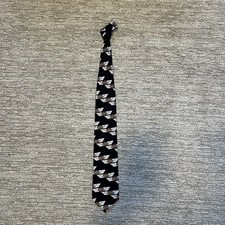 VINTAGE Harley-Davidson Tie Mens One Size Black Silk Chrome Logo Made USA 90s