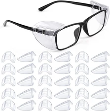 15 Pairs Eye Glasses Side Shields, Flexible Slip on Side Shields for Safety Glas
