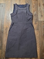 J Crew Tipped Sheath Dress Dotted Jacquard Navy Ivory Womens Size 6