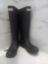 Hunter Tall Wellington Boots Navy Adjustable calf UK7  worn once 