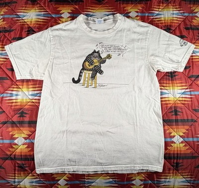 Vintage Crazy Shirts Hawaii B Kliban Cat T-Shirt Size Med Love To Eat Art