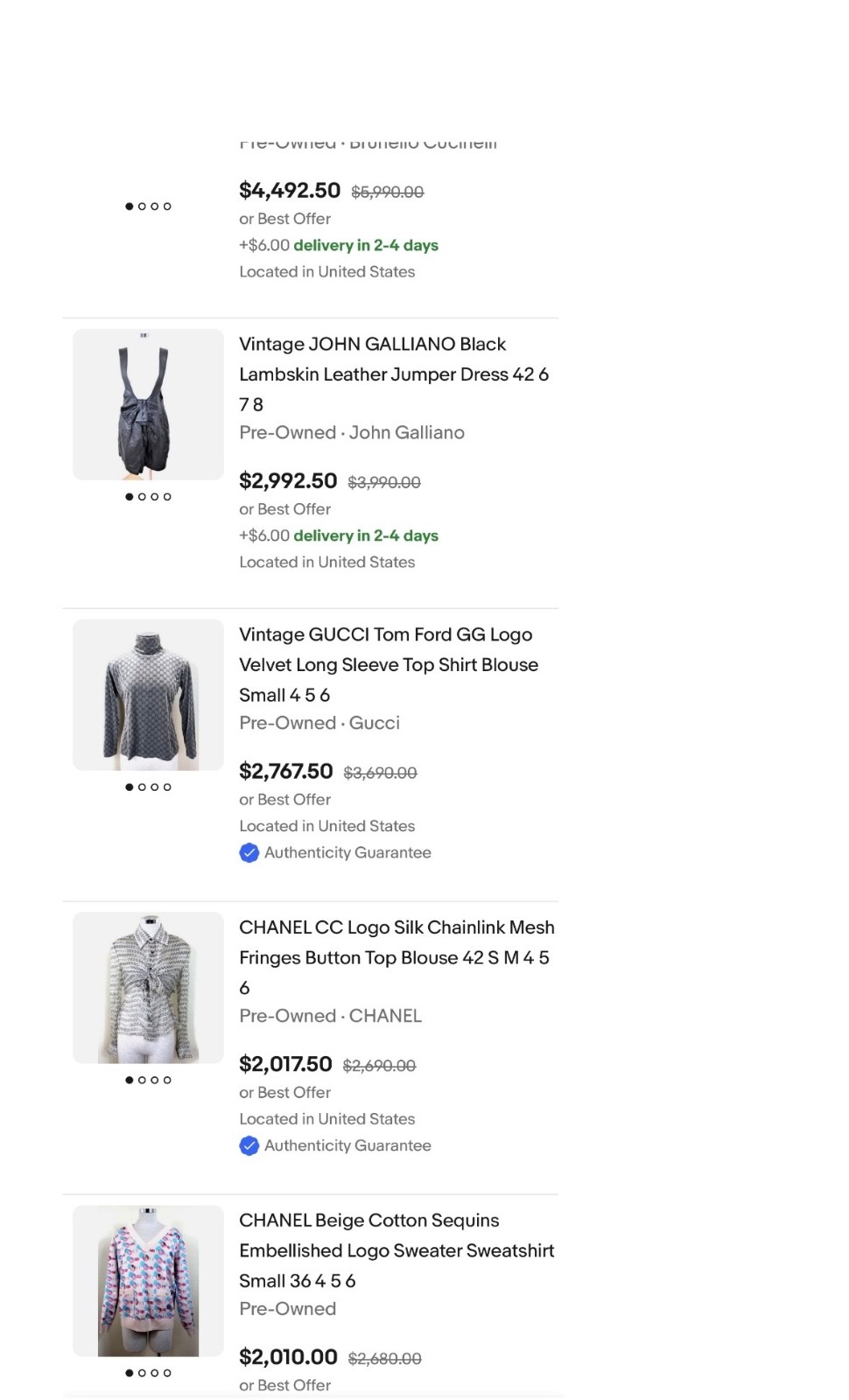 Vintage Highend Designer Wholesale Chanel Dior Gaultier Gucci Bag Clothes Dress image 9
