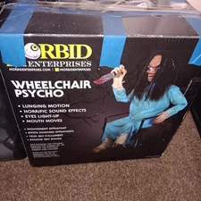 Halloween Prop Animated Wheelchair Psycho. Works Great! Morbid Haunted house