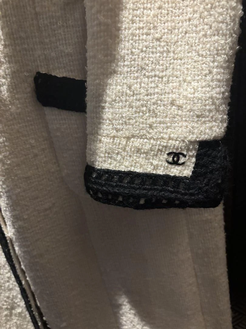 Cappotto tweed CHANEL bianco e nero 36
