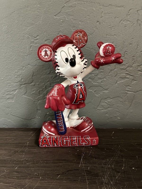 Anaheim Angels Mickey Mouse 6” Figurine. Major League Baseball. Pre Owned.