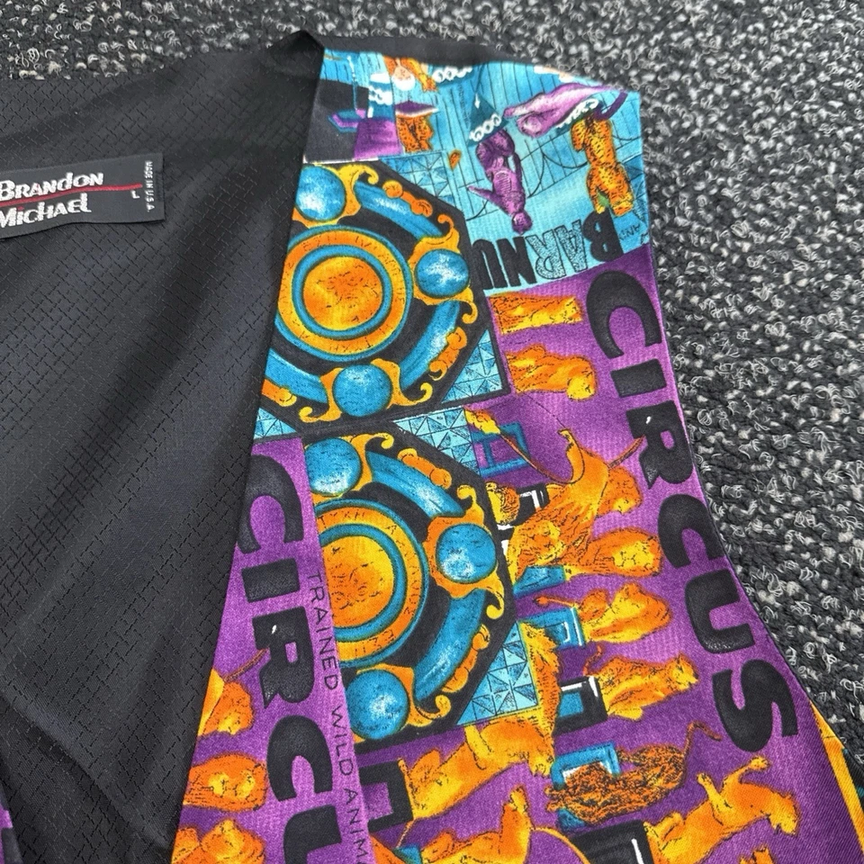 Brandon Michael Vest Waist Coat Mens Large Barnum Bailey Circus Animals Vintage - Image 4 of 4