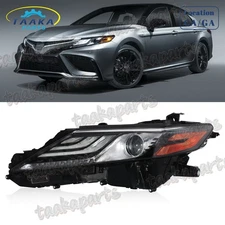 Left Headlight Driver Black W/LED Signal Lamp For 2021 2022 Toyota Camry XSE
