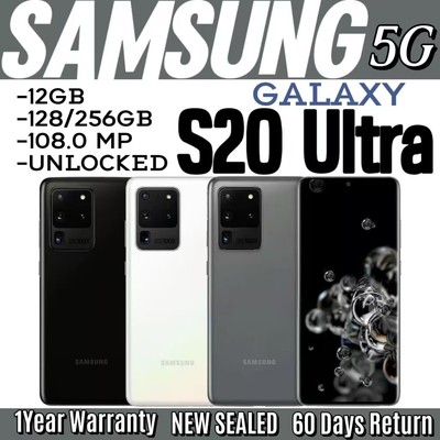 NEW Samsung Galaxy S20 Ultra 5G SM-G988U 12+128/256GB 108MP GSM & CDMA Unlocked