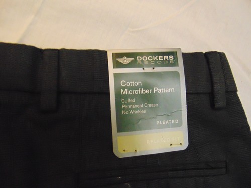 NOS Vintage Dockers Recode Pants 38x30 Microfiber Cotton Pleated Relaxed Cuffed - Picture 7 of 10