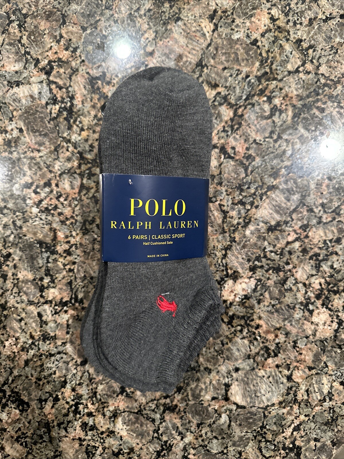 SAOLA Polo Ralph Lauren Confezione 6 Paia Calze Classiche Sportive Suola Imbottita Quarto Crew