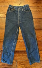 VINTAGE 1980s 1990s High Rise CALVIN KLEIN Jeans Size 8 Made in USA Dark Blue