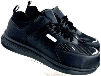 NEW Fitville Sted Toe Slip Resistant  Black Lace Up Sneakers Shoes Men US 11.5W