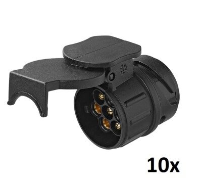 10x KFZ Kurz Mini Adapter von 13-polig (Fahrzeug) auf 7-polig (Anhänger) PKW 