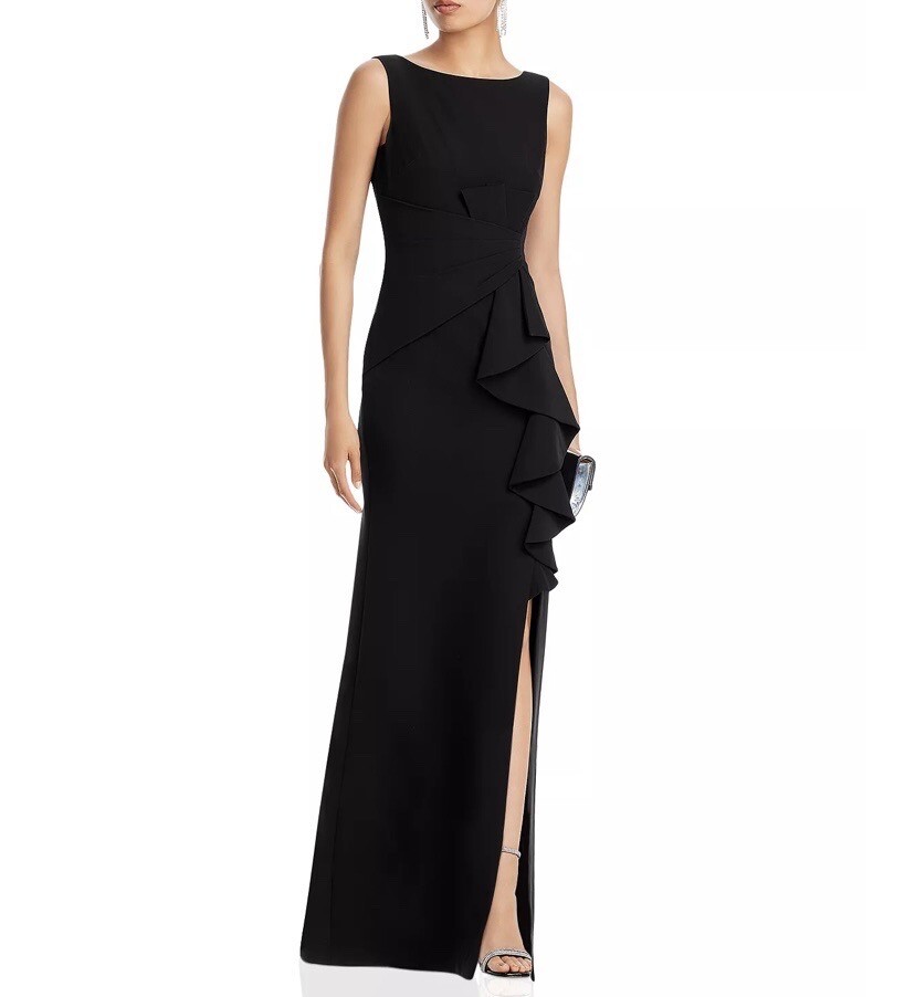 knee length dresses for ladies Eliza J Halter Neck 3D Floral Evening Gown EJ3M2071 main image 0